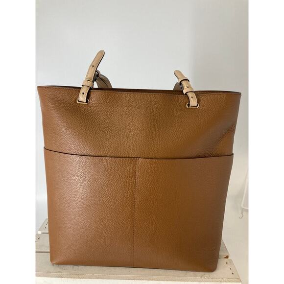 MICHAEL KORS, LARGE BROWN PEBBLED LEATHER SHOULDER BAG - Picture 5 of 16